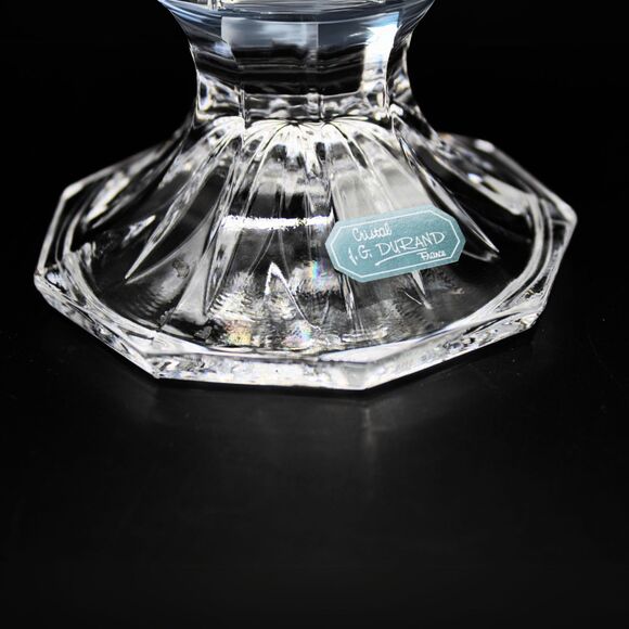 Elegant Vintage Crystal Pedestal Compote Dish JG Durand France - Hobstar Pattern - Picture 2 of 5